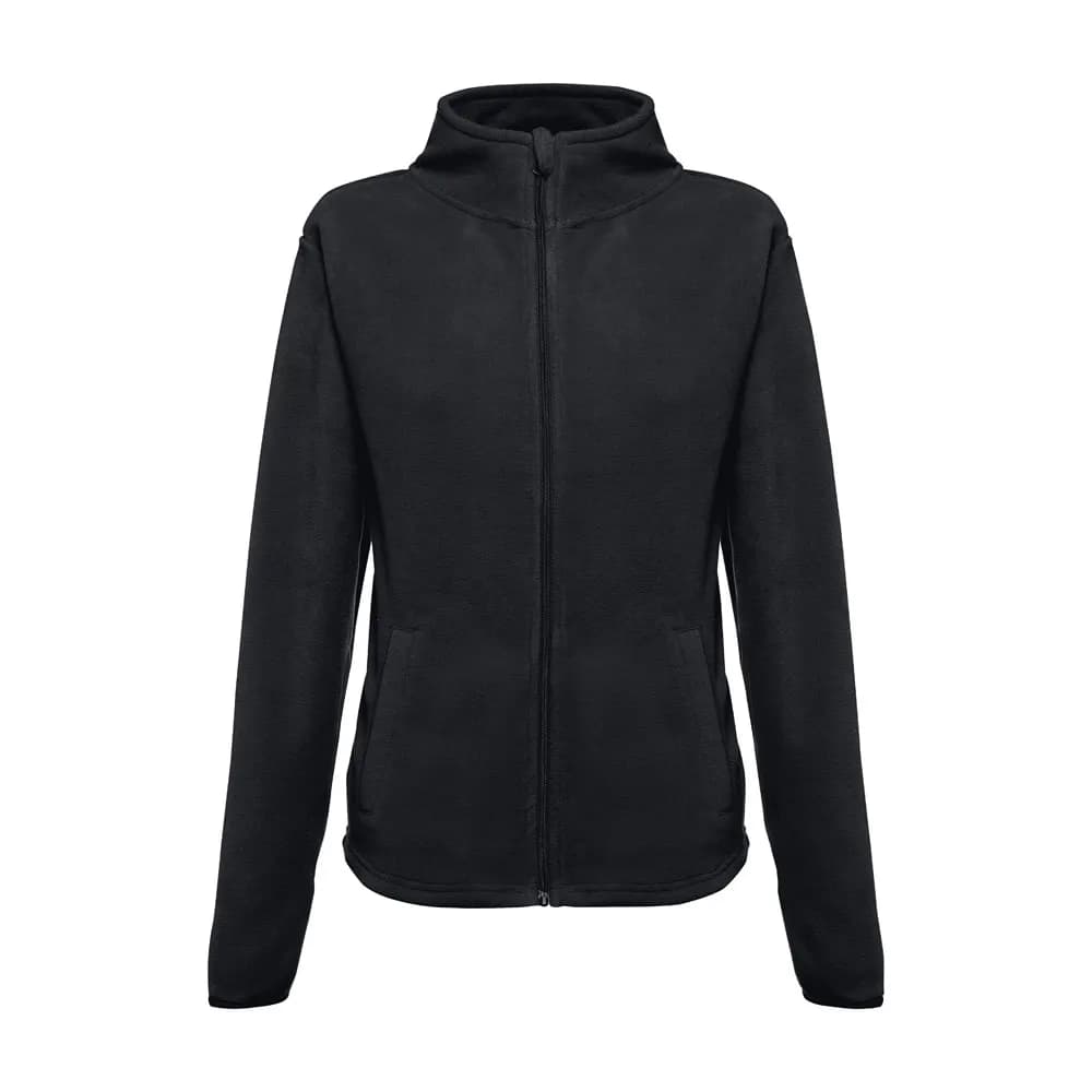 Polarfleecejacke aus Polyester mit Gürtel für Damen - THC HELSINKI WOMEN - Schwarz