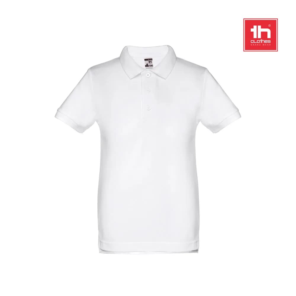 Kurzärmeliges Poloshirt für Kinder (unisex). Farbe Weiß - THC ADAM KIDS WH - Weiß