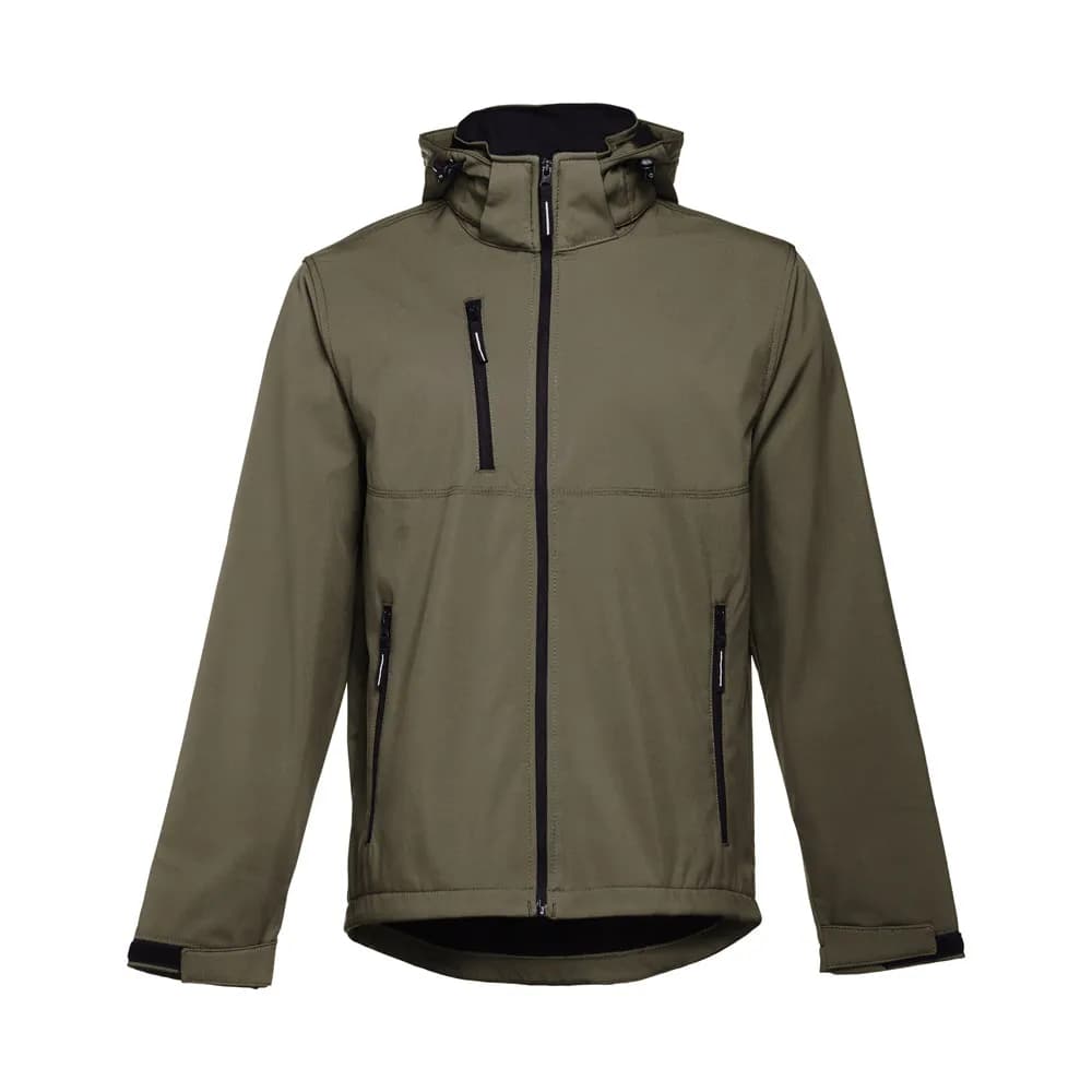 Herren-Softshell-Jacke aus Polyester und Elastan - THC ZAGREB - Khaki
