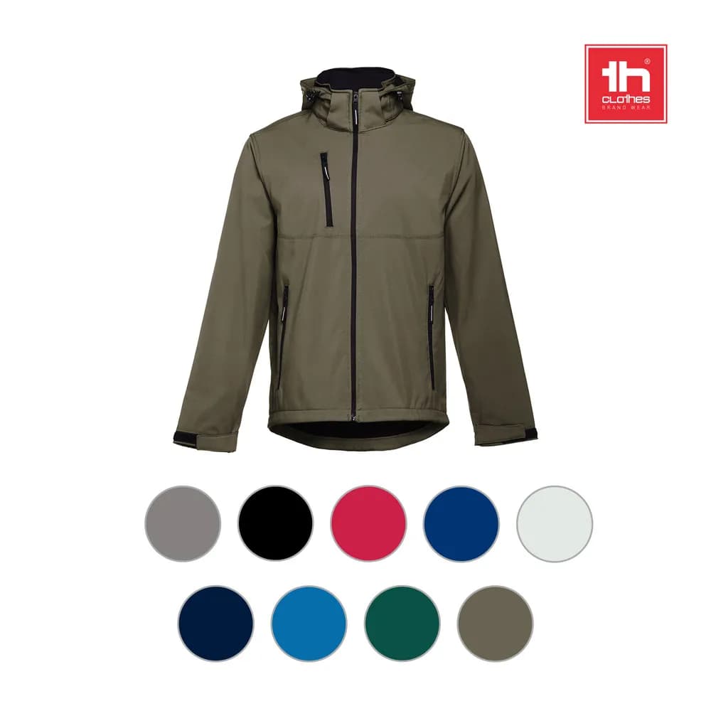Herren-Softshell-Jacke aus Polyester und Elastan - THC ZAGREB - Schwarz