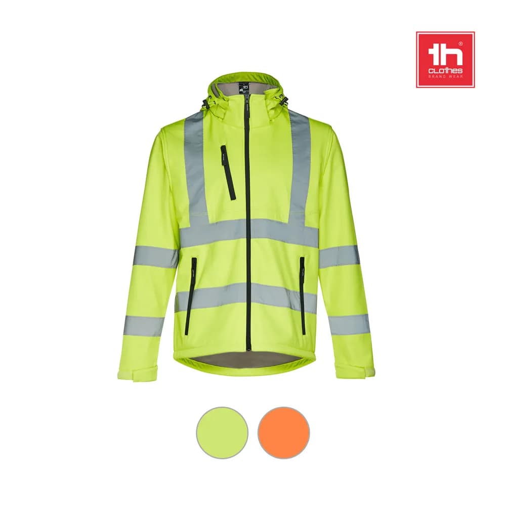 Softshell-Jacke mit hoher Sichtbarkeit (Unisex) - THC ZAGREB WORK - Gelb Hexachrome