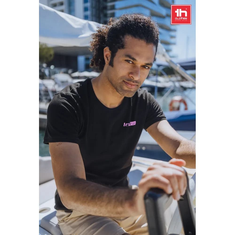 Kurzärmeliges Herren-T-Shirt aus gekämmter Baumwolle - THC SAN MARINO - Hellgrau melliert