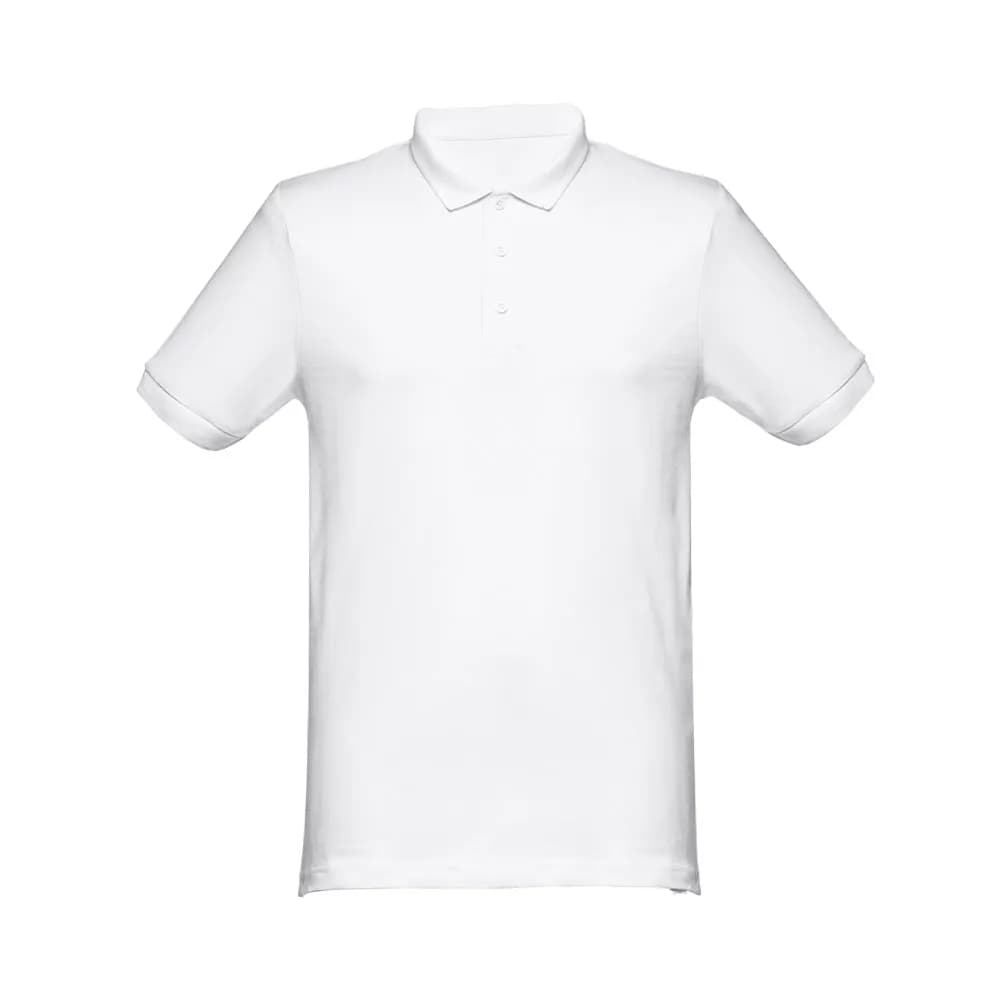 Kurzarm-Poloshirt für Herren aus kardierter Baumwolle - THC MONACO WH - Weiß