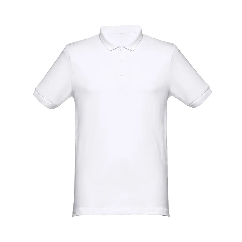 Kurzarm-Poloshirt für Herren aus kardierter Baumwolle - THC MONACO WH - Weiß