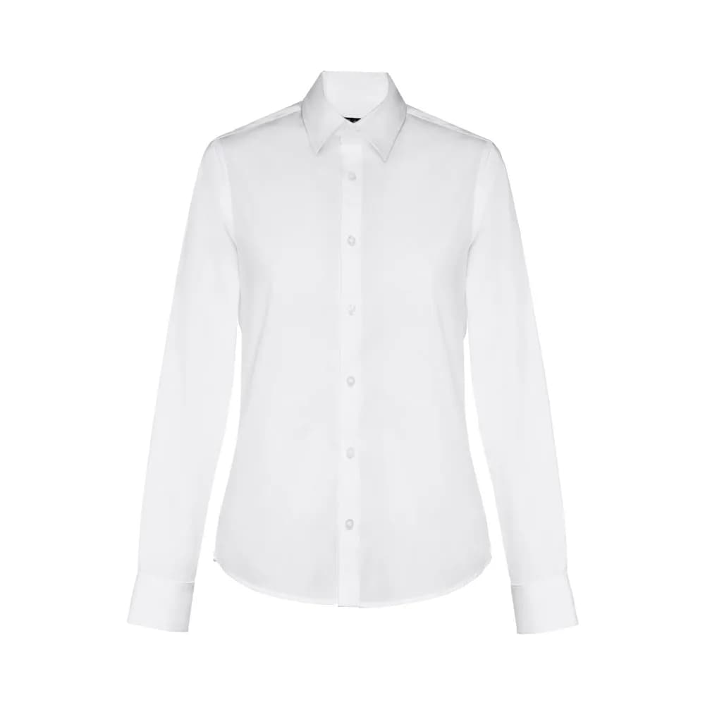 Langärmeliges Popeline-Hemd für Frauen. Weiße Farbe - THC PARIS WOMEN WH - Weiß
