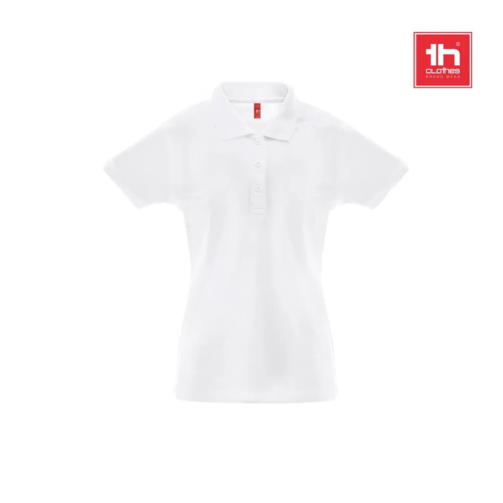 Poloshirt für Damen mit kurzen Ärmeln - THC BERLIN WOMEN WH - Weiß