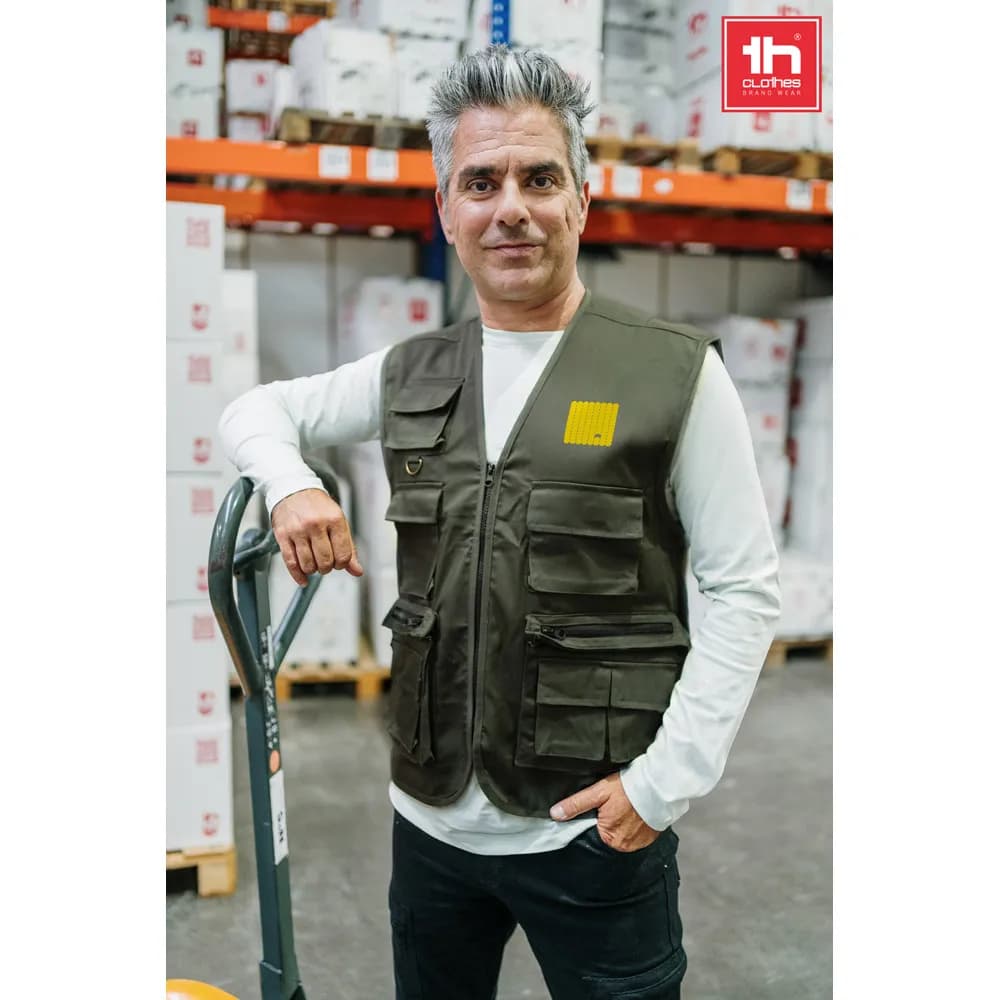 Weste (200 g/m²) aus Polyester und Baumwolle - THC PIXEL - Schwarz