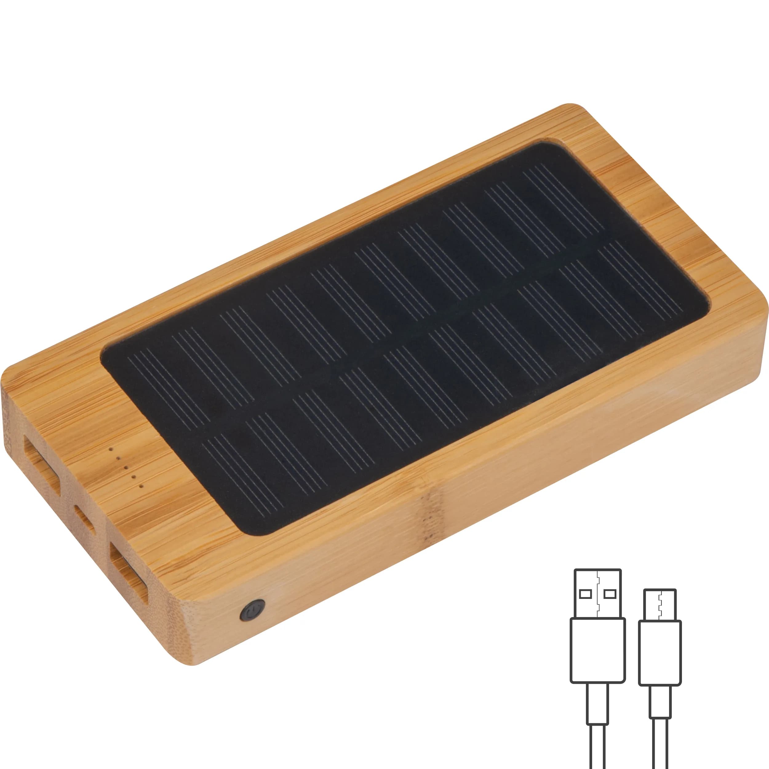 Solar Powerbank aus Bambus mit 8.000 mAh VALENTINA - beige