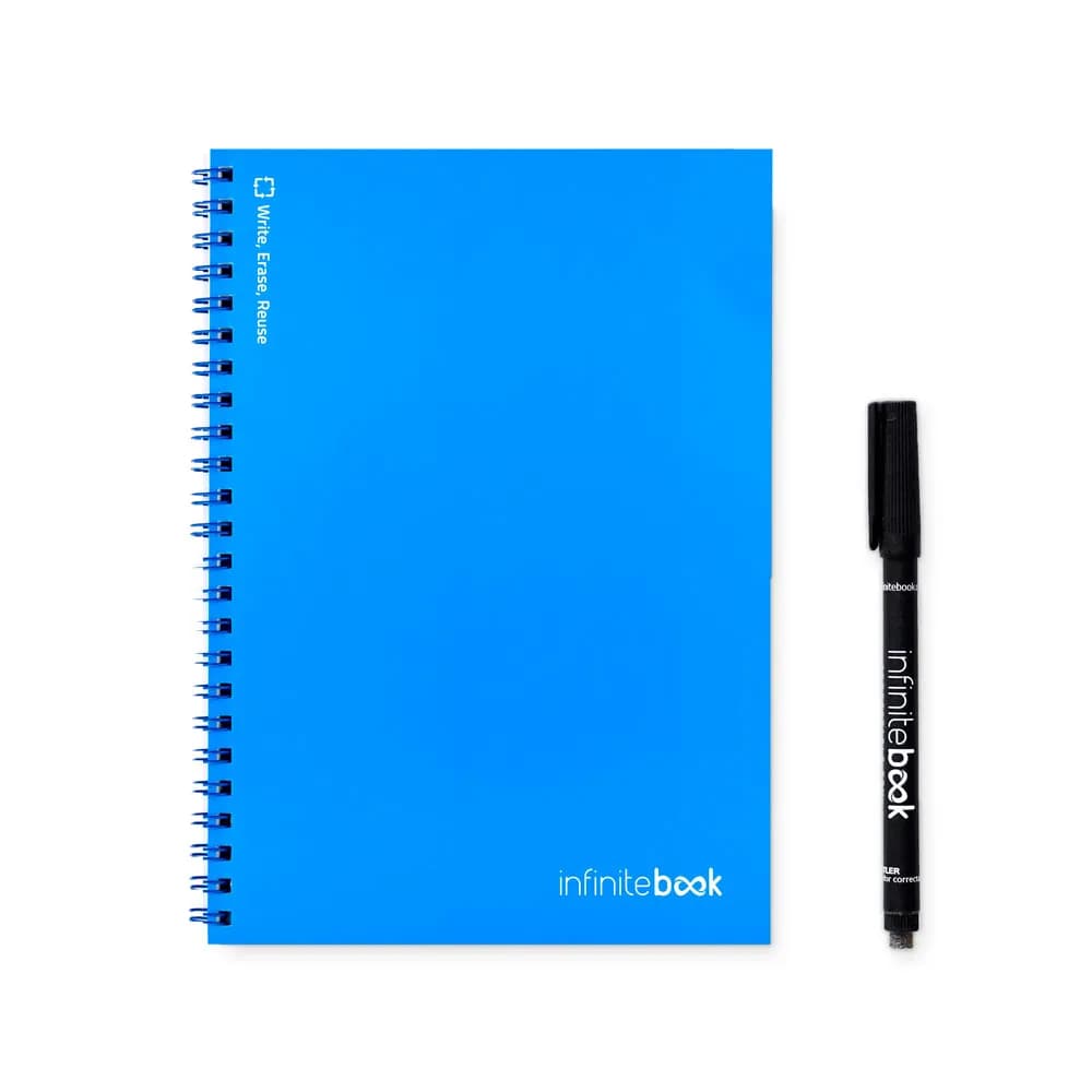 Infinitebook mit flexiblem Einband und 15 unlinierten Whiteboard Seiten - INFINITEBOOK PLAIN A5 - Königsblau