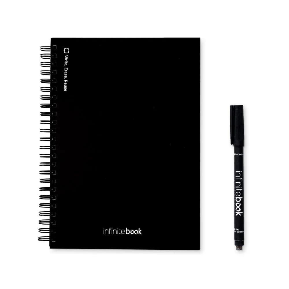 Kit bestehend aus einem Infinitebook, Reinigungsset, Marker und Markerhalter - STARTER KIT INFINITEBOOK A5 - Schwarz