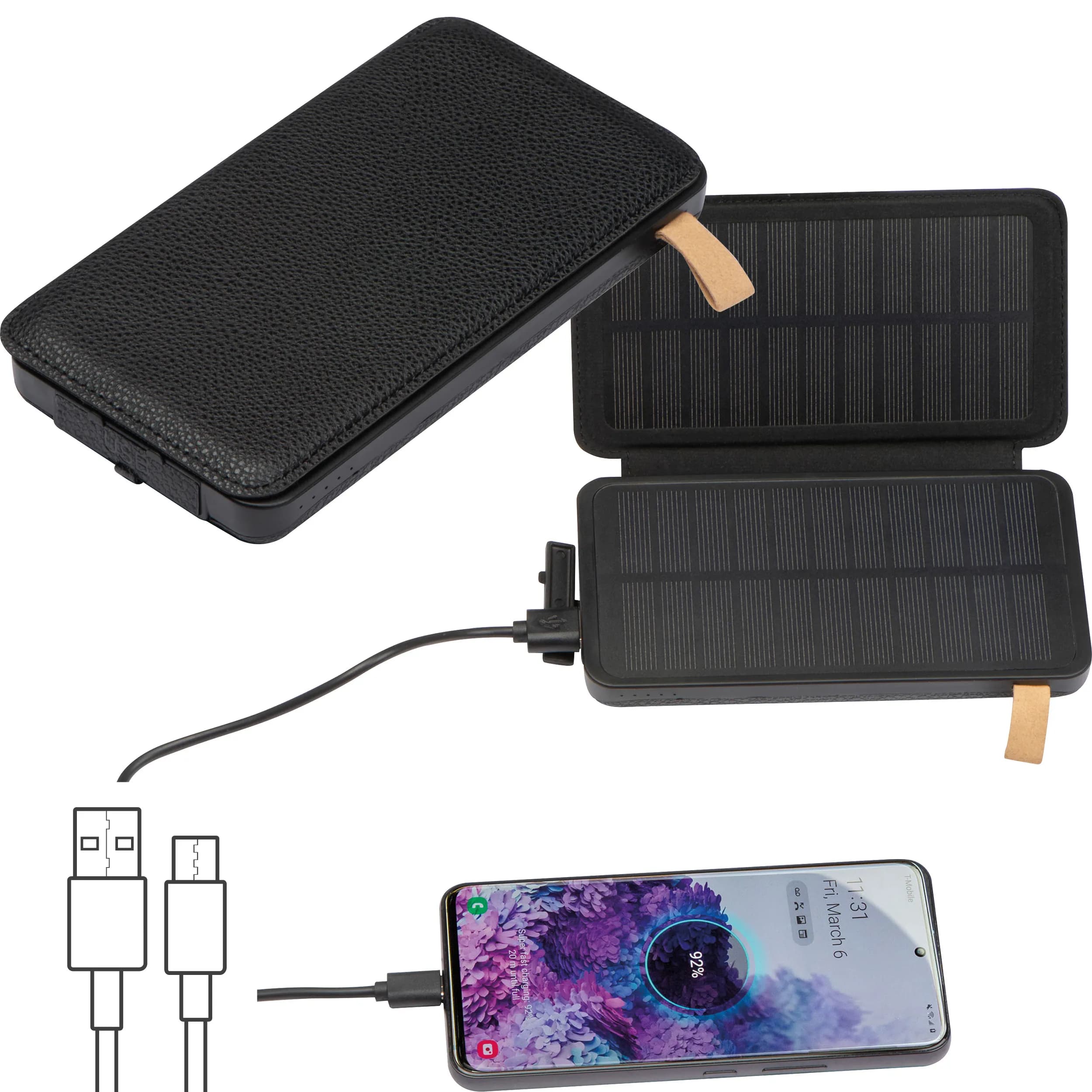 Solarpowerbank 8.000 mAh BRUNA - schwarz