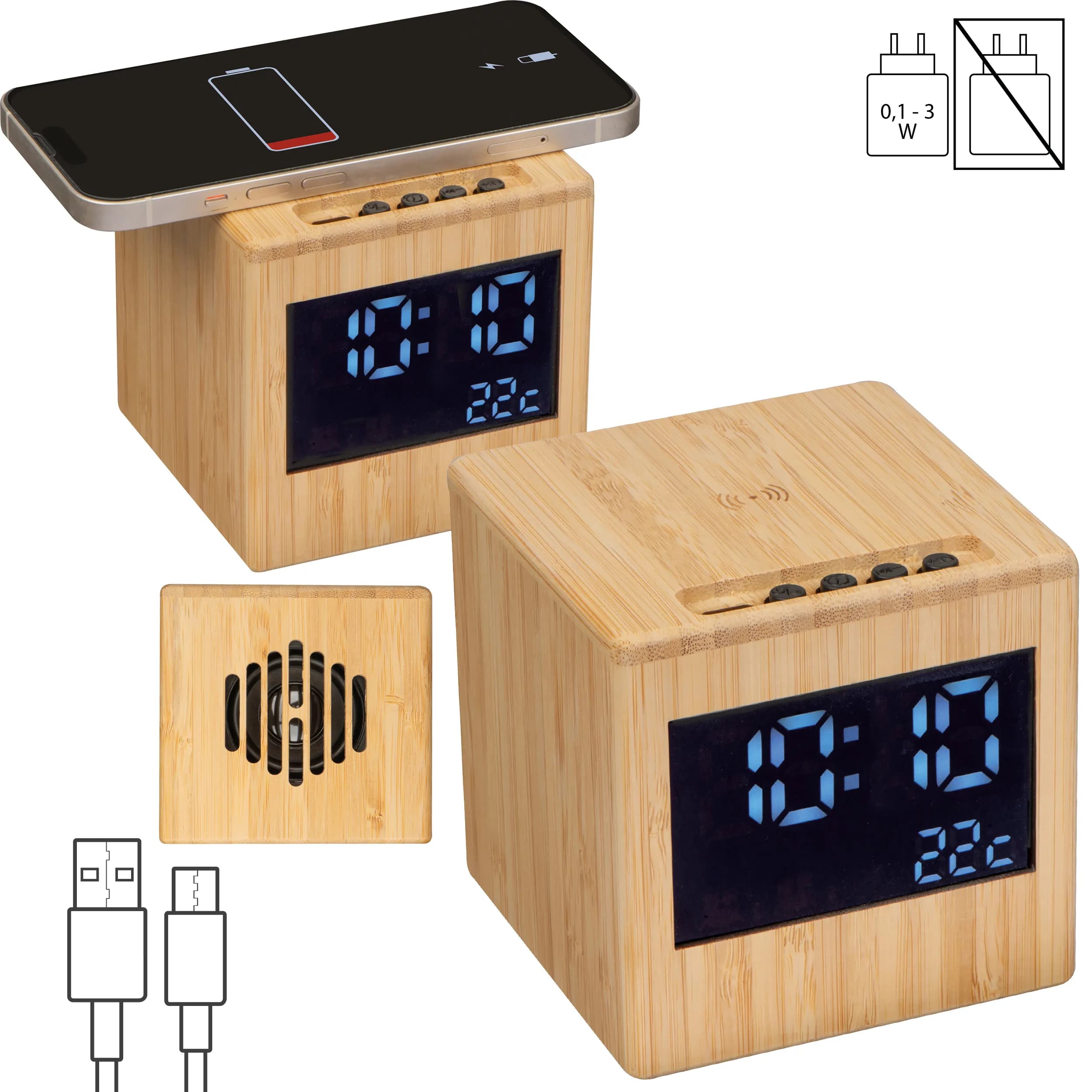 Bluetooth Lautsprecher mit Wireless Charger JUAN - beige