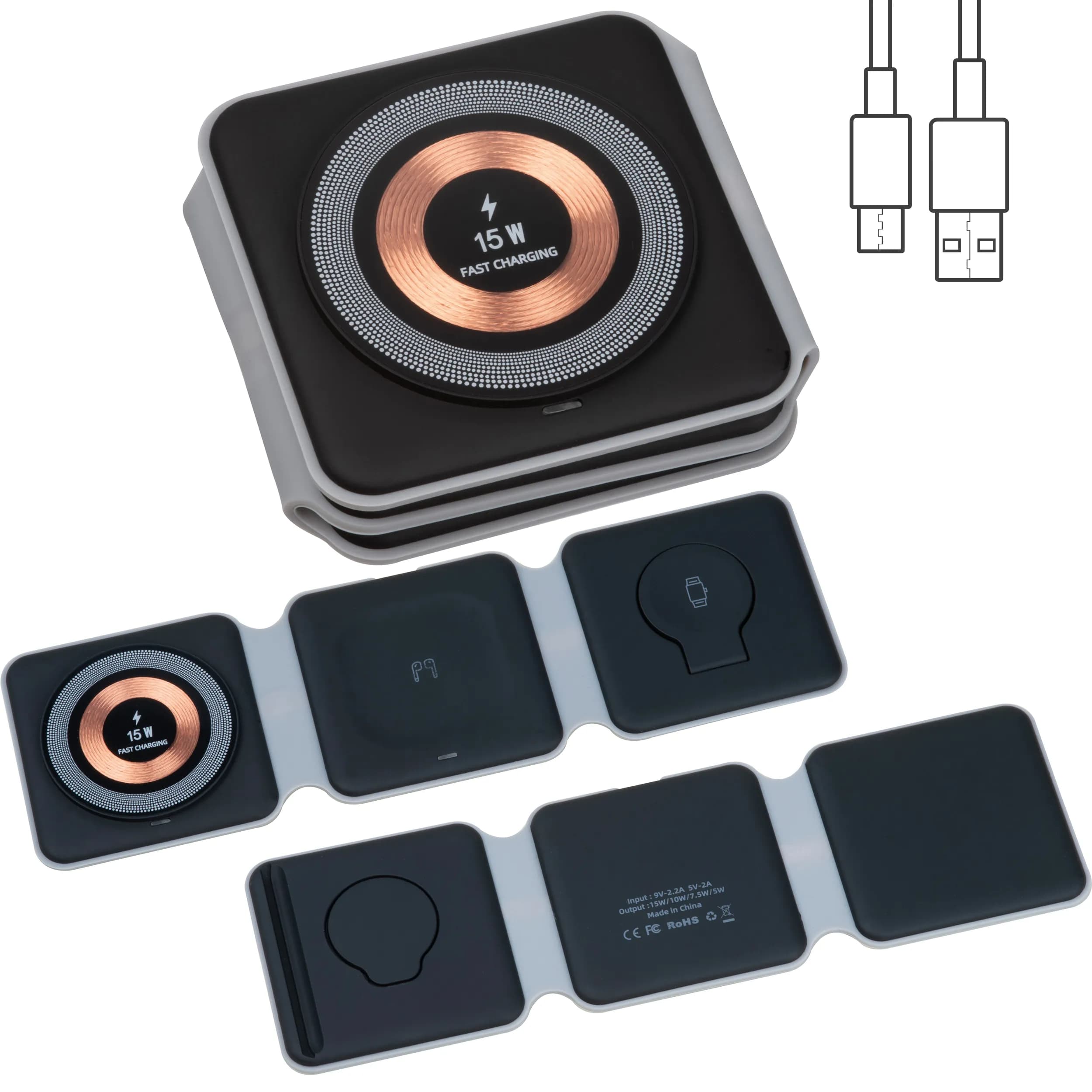 3 in 1 Wireless-Charger AMY - schwarz