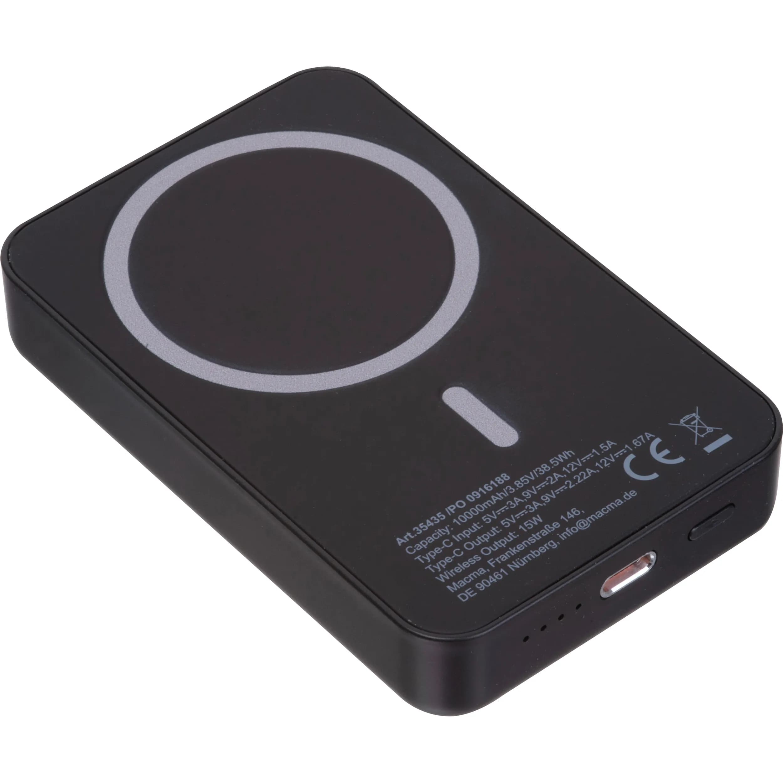 R-ABS Magnetische Powerbank 10.000 mAh DONNA - schwarz