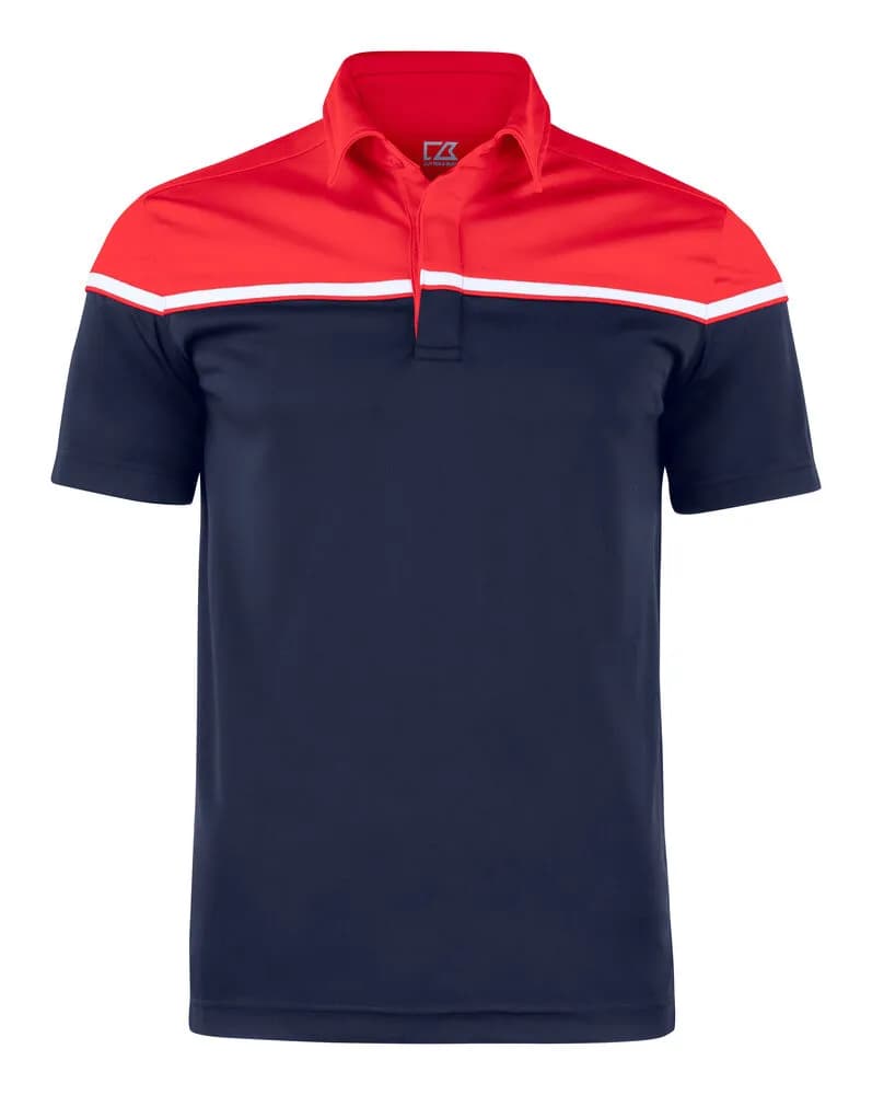 Seabeck Polo Men - Dark Navy/Red