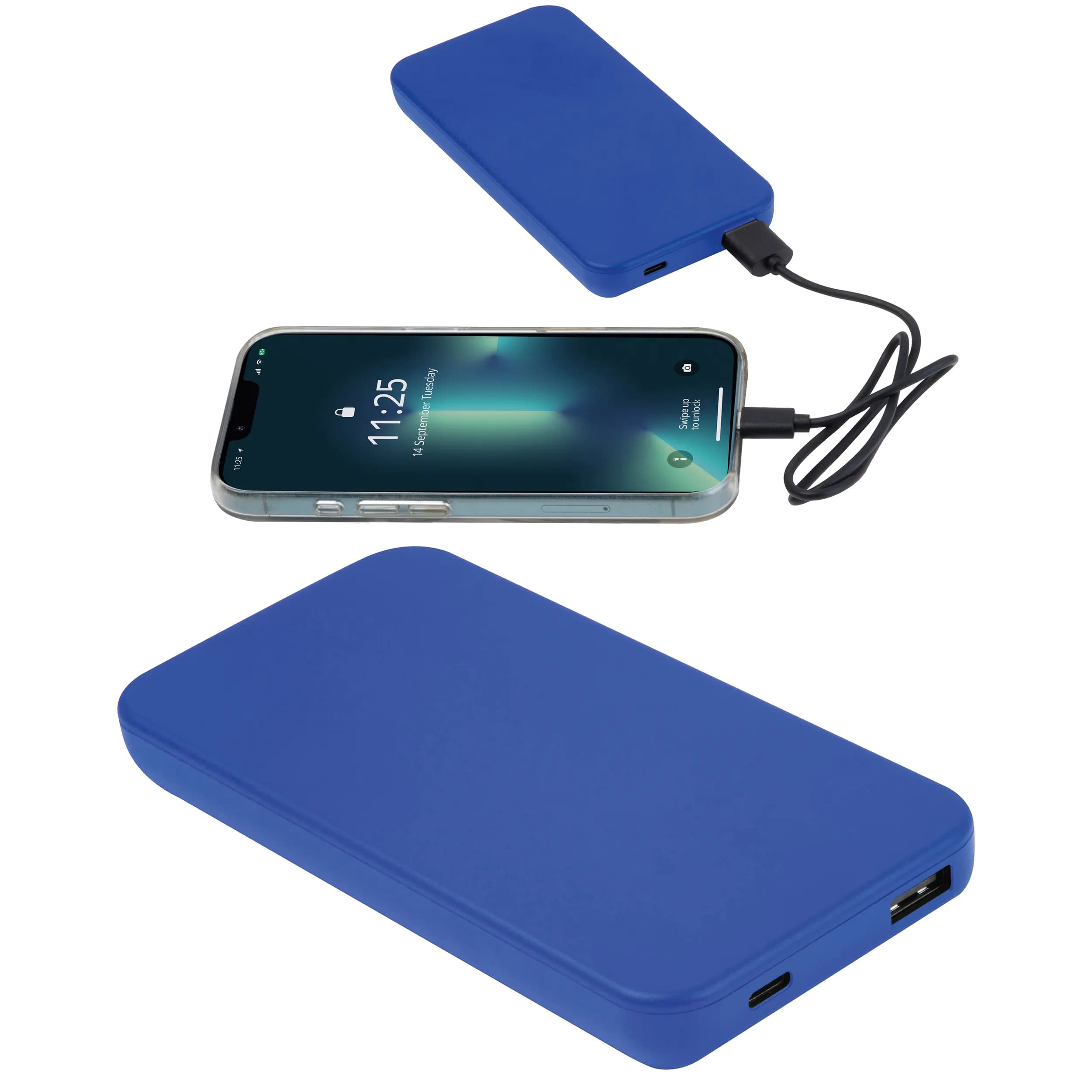 Recycelte Powerbank 10.000 mAh PRESTON - blau