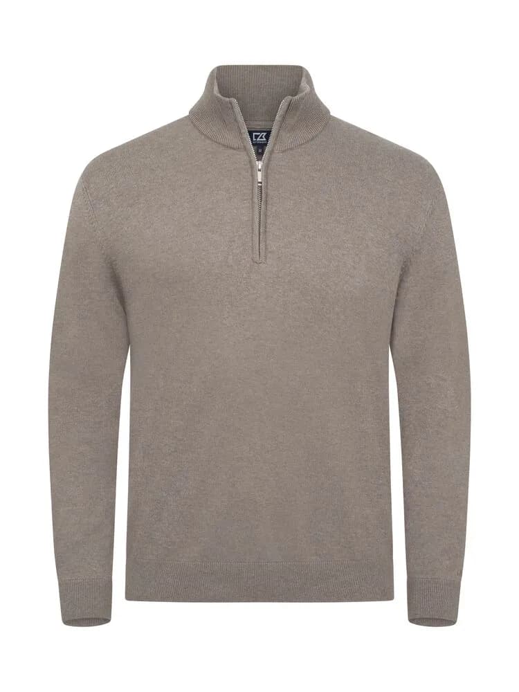 Oakville Half Zip Sweater Men - Nougat Melange