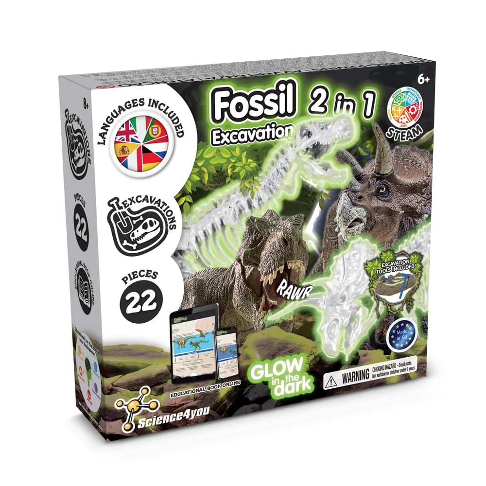 Lernspiel für Kinder - 2 in 1 Fossil Excavation Kit I - Gemischt