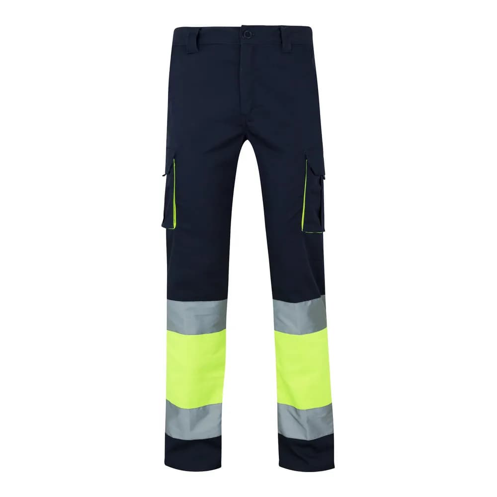 Zweifarbige Stretch-Hose mit mehreren Taschen (240 g/m²), aus Baumwolle (46 %), EME (38 %) und Polyester (16 %) - VL ZEUS - Marineblau