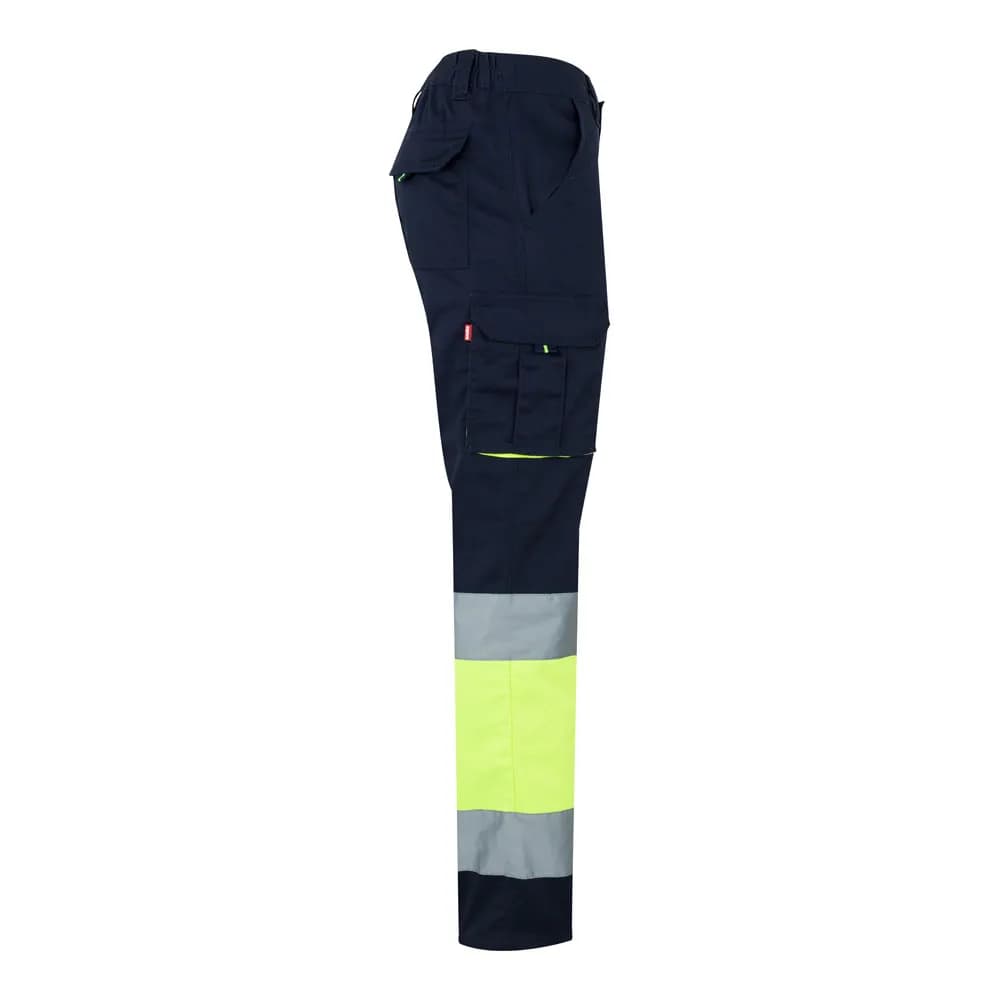 Zweifarbige Stretch-Hose mit mehreren Taschen (240 g/m²), aus Baumwolle (46 %), EME (38 %) und Polyester (16 %) - VL ZEUS LARGE - Marineblau