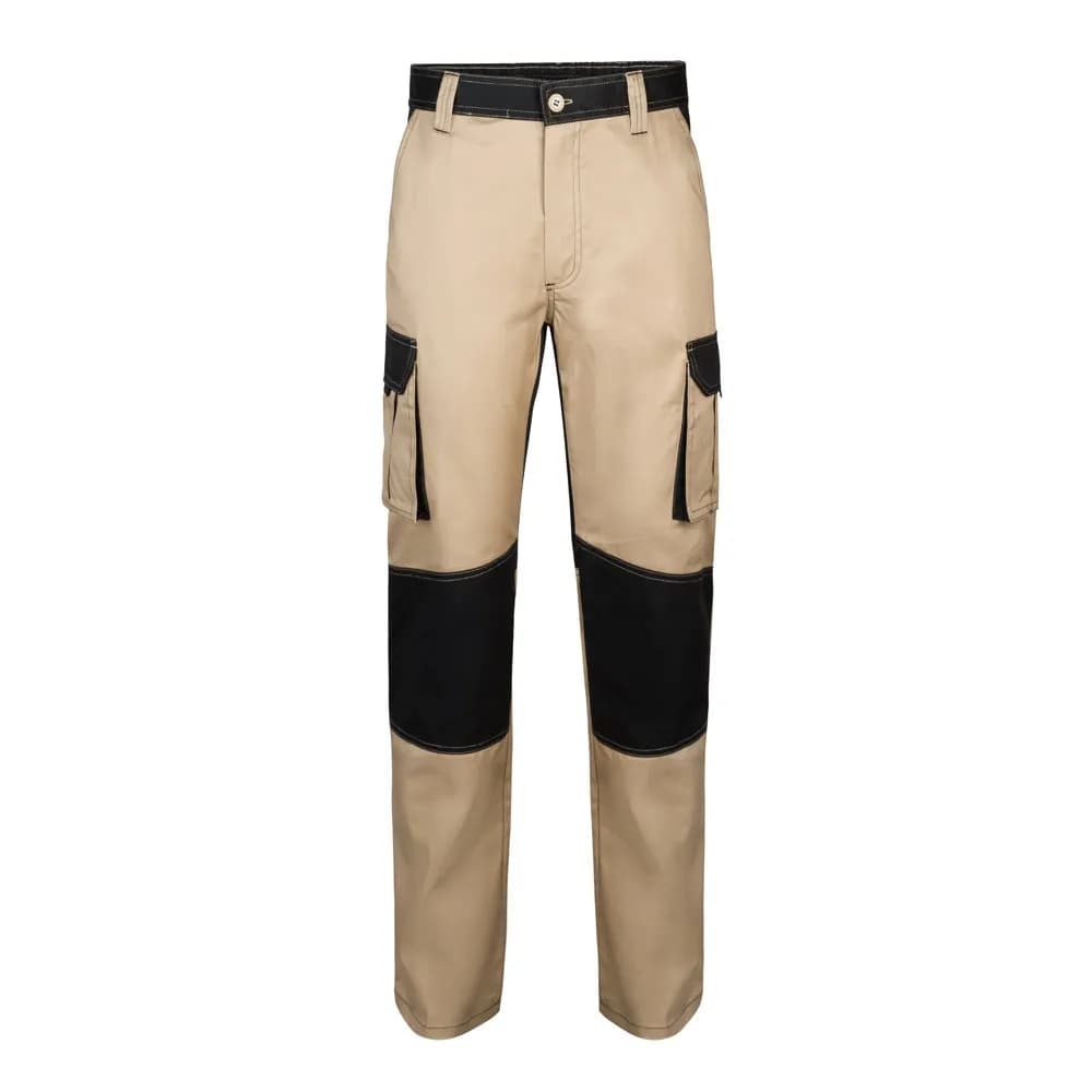 Zweifarbige Twill-Hose mit mehreren Taschen (240 g/m²), aus Baumwolle (35%) und Polyester (65%) - VL NJORD - Beige
