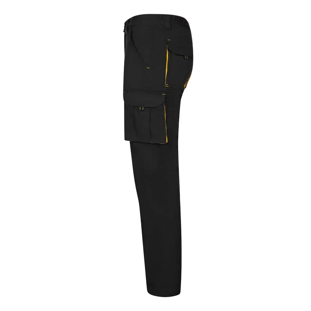 Zweifarbige Stretch-Hose mit mehreren Taschen (240 g/m²), aus Baumwolle (46 %), EME (38 %) und Polyester (16 %) - VL FIDES - Schwarz