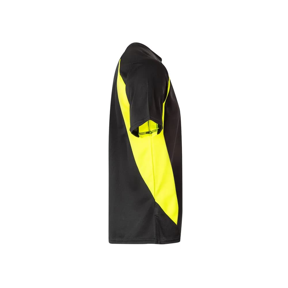 Zweifarbiges technisches T-Shirt mit Bird-Eye-Design (160 g/m²), aus Polyester (100%) - VL SLAYER - Schwarz