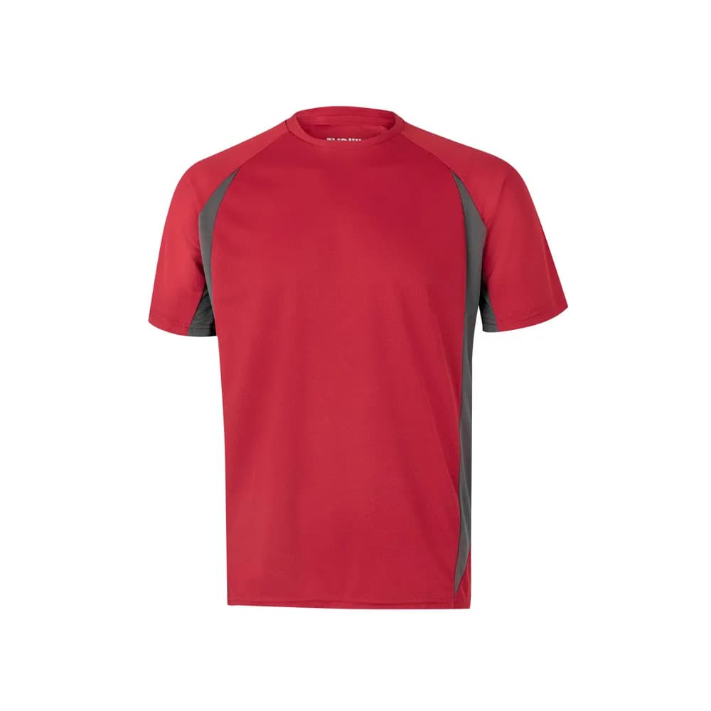 Zweifarbiges technisches T-Shirt mit Bird-Eye-Design (160 g/m²), aus Polyester (100%) - VL SLAYER - Rot