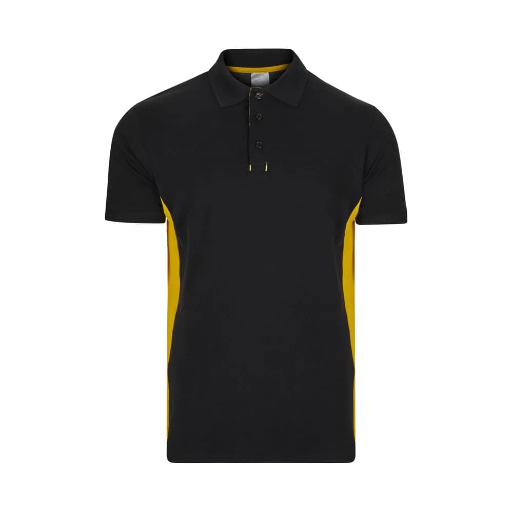 Zweifarbiges Piqué-Poloshirt (180 g/m²), kurzärmelig, aus Baumwolle (60%) und Polyester (40%) - VL SUPAY - Schwarz