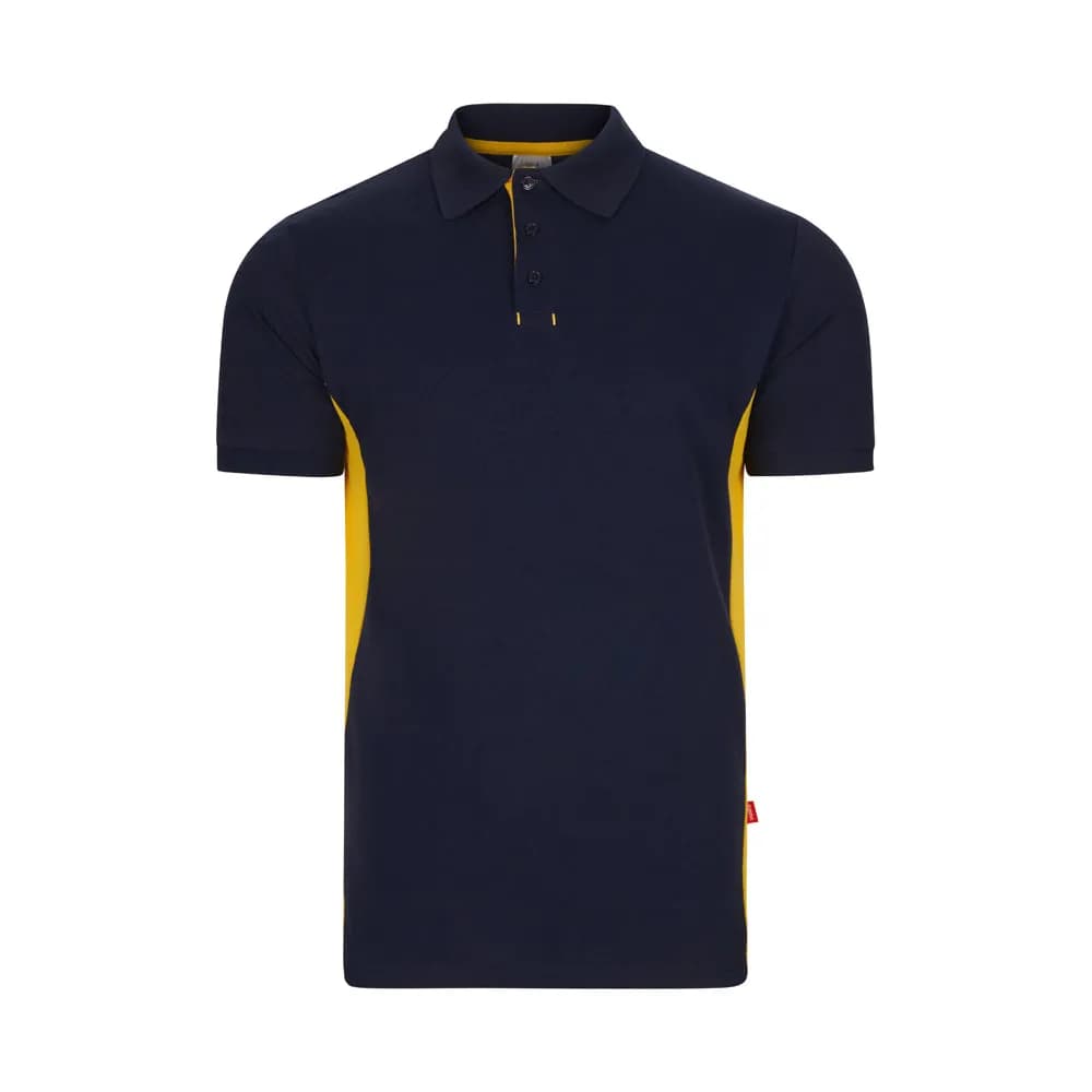 Zweifarbiges Piqué-Poloshirt (180 g/m²), kurzärmelig, aus Baumwolle (60%) und Polyester (40%) - VL SUPAY - Marineblau