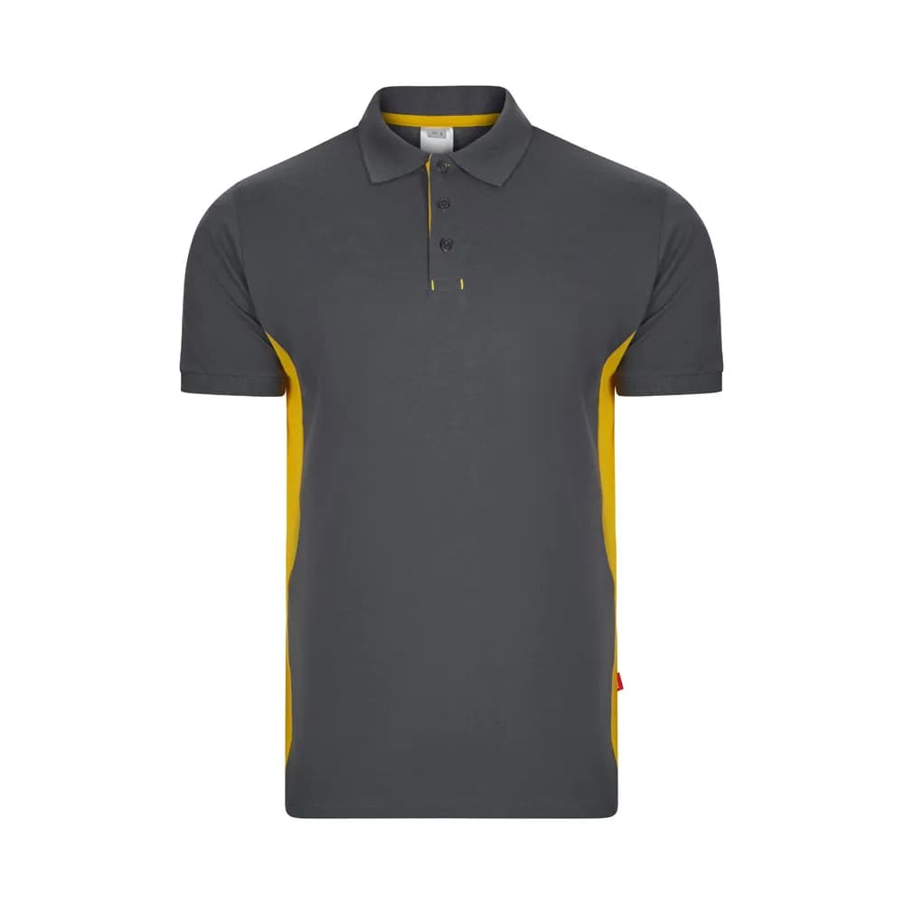 Zweifarbiges Piqué-Poloshirt (180 g/m²), kurzärmelig, aus Baumwolle (60%) und Polyester (40%) - VL SUPAY - Grau