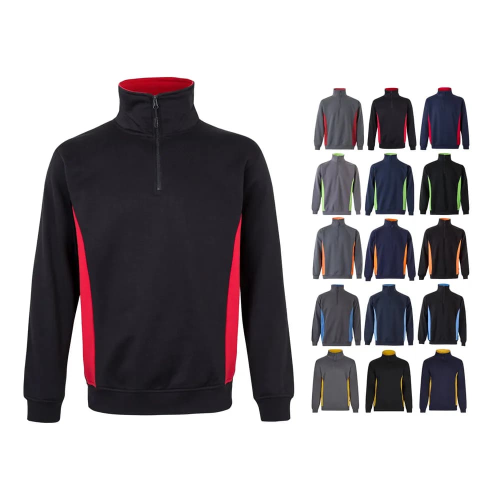 Zweifarbiges Frottee-Sweatshirt (260 g/m²), aus Polyester (65 %) und Baumwolle (35 %) - VL SVAROG - Schwarz