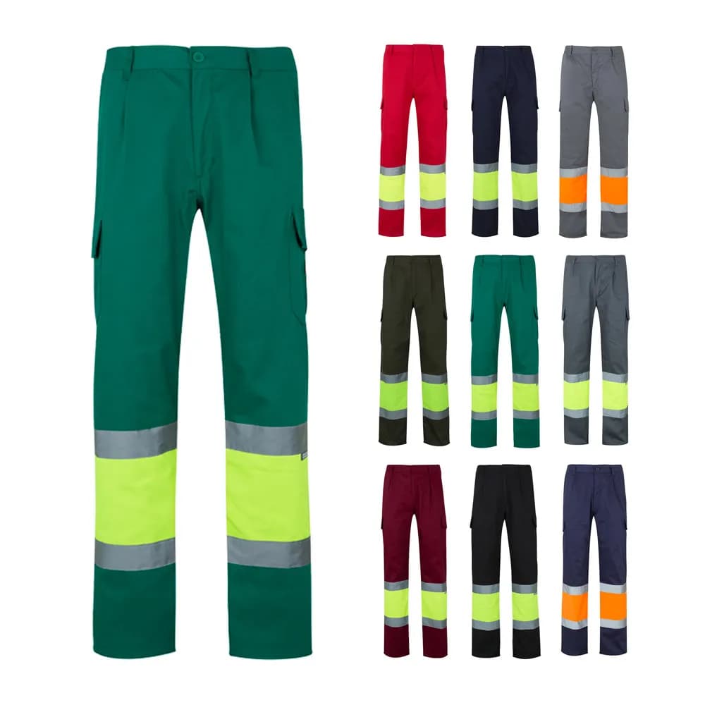 Zweifarbige Twill-Hose mit mehreren Taschen (210 g/m²), aus Baumwolle (20%) und Polyester (80%) - VL POSEIDON - Schwarz