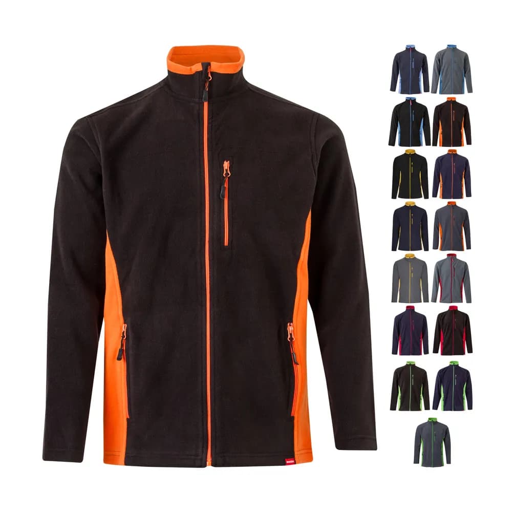 Zweifarbige Fleecejacke (220g/m²) aus Polyester (100%) - VL GERAS - Schwarz