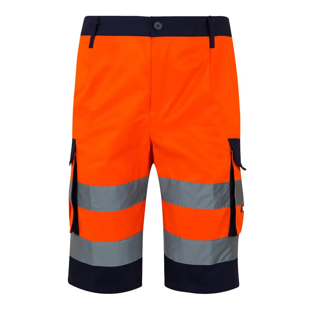 Zweifarbige Bermudashorts mit mehreren Taschen (210 g/m²), aus Baumwolle (20%) und Polyester (80%) - VL HADES - Orange