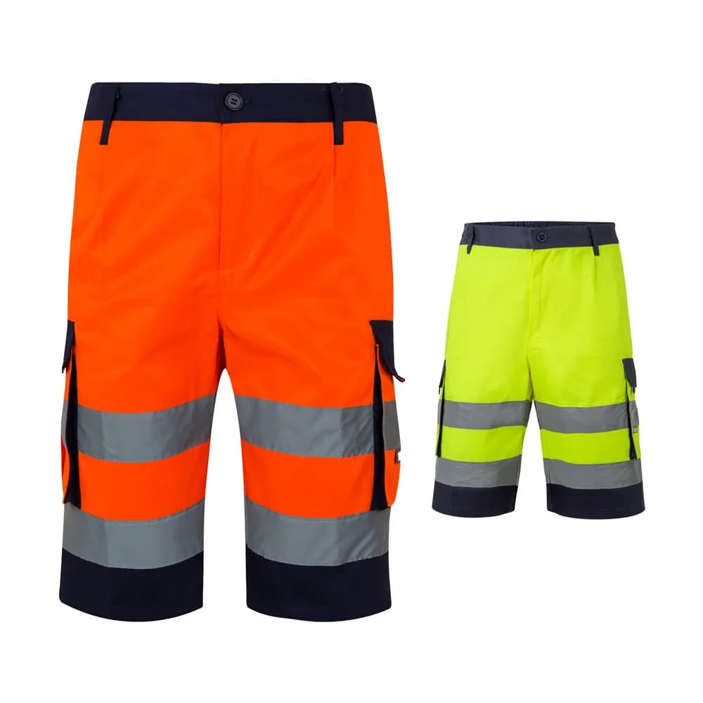Zweifarbige Bermudashorts mit mehreren Taschen (210 g/m²), aus Baumwolle (20%) und Polyester (80%) - VL HADES - Gelb