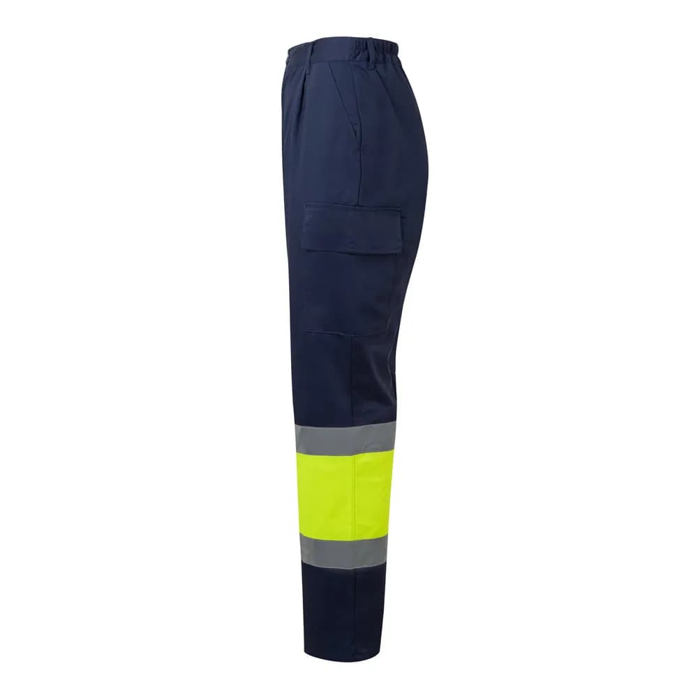 Zweifarbige Hose aus Twill (190g/m²), Baumwolle (20%) und Polyester (80%) - VL ARTEMIS - Marineblau