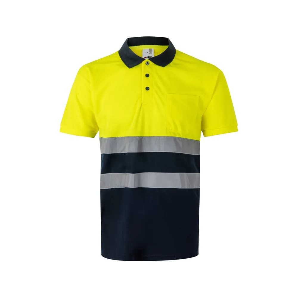Poloshirt (140g/m²) im Bird-Eye-Design mit kurzen Ärmeln, aus Polyester (100%) - VL FORTUNA - Marineblau