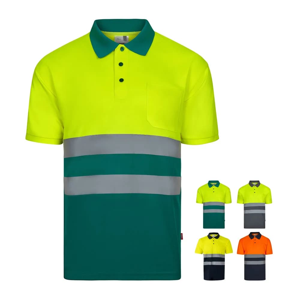 Poloshirt (140g/m²) im Bird-Eye-Design mit kurzen Ärmeln, aus Polyester (100%) - VL FORTUNA - Marineblau