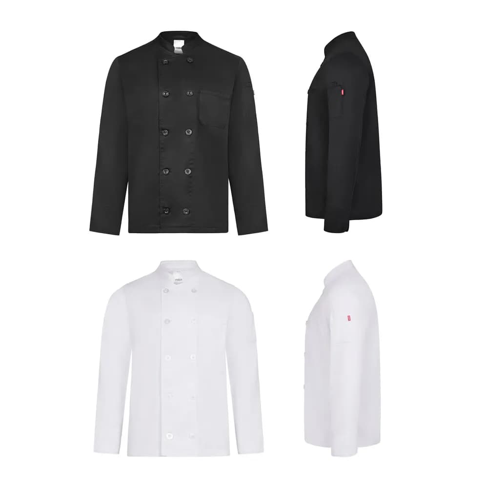 Langärmelige Küchenjacke (190 g/m²) - VL BACO - Schwarz