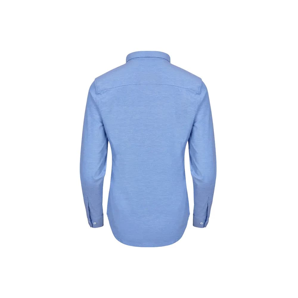 Hemd Oxford (180 g/m²) für Damen, aus Baumwolle (50 %), Polyester (45 %) und Elasthan (5 %) - VL PRITHVI WOMEN - Blau