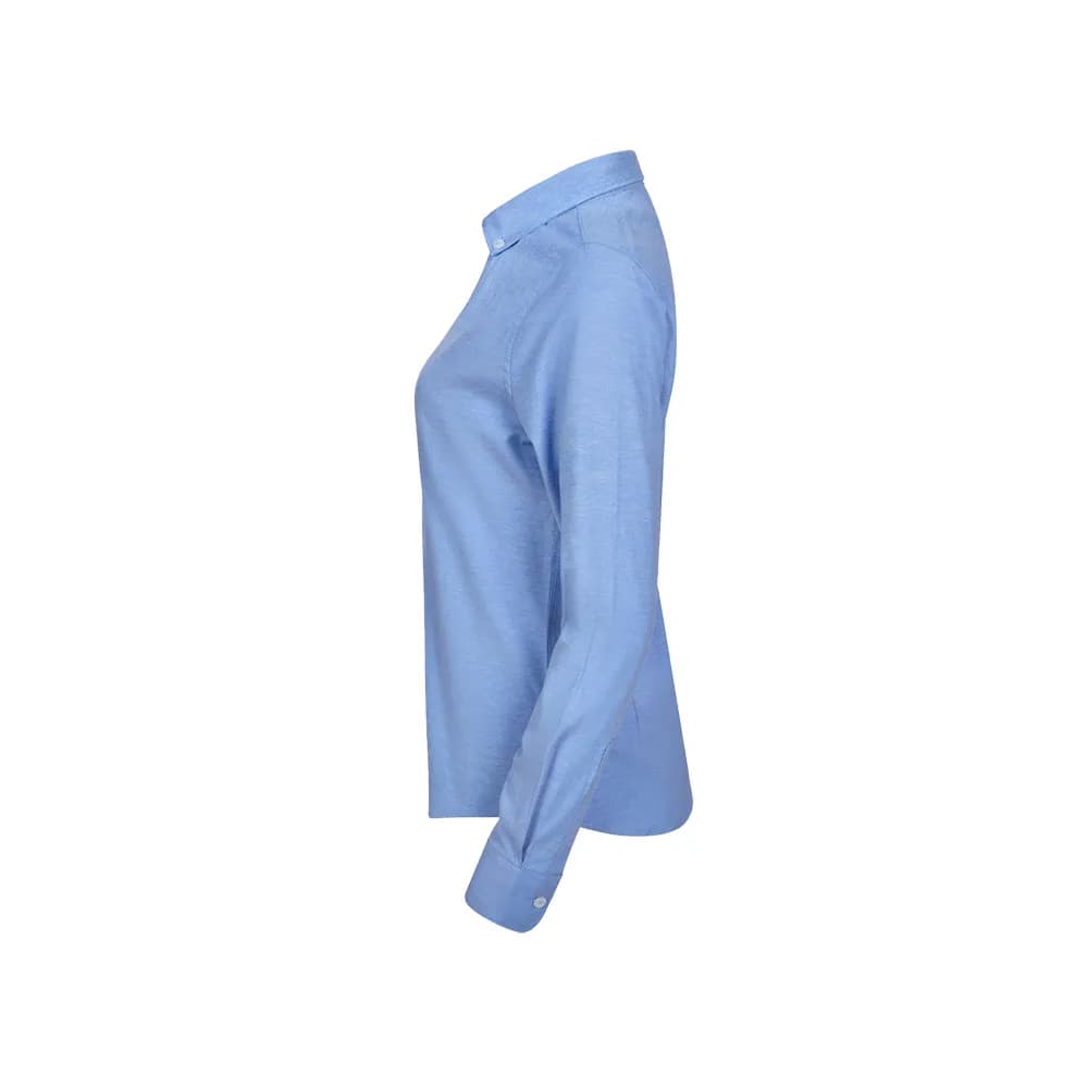 Hemd Oxford (180 g/m²) für Damen, aus Baumwolle (50 %), Polyester (45 %) und Elasthan (5 %) - VL PRITHVI WOMEN - Blau
