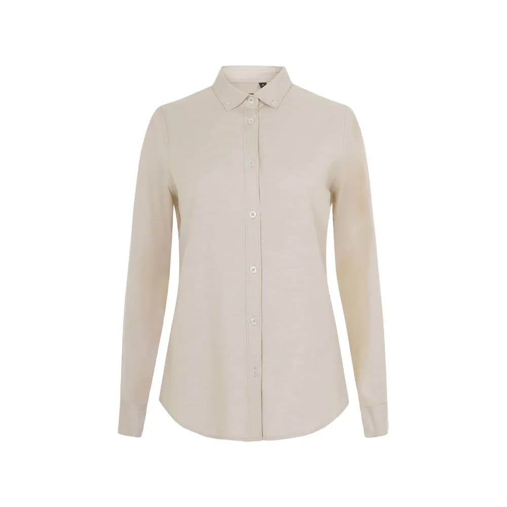 Hemd Oxford (180 g/m²) für Damen, aus Baumwolle (50 %), Polyester (45 %) und Elasthan (5 %) - VL PRITHVI WOMEN - Naturhell