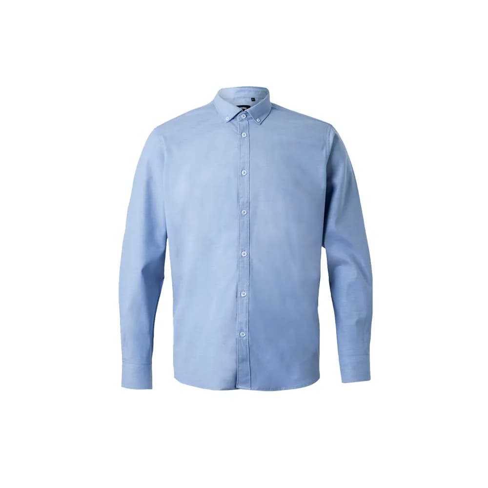 Hemd Oxford (180 g/m²) für Herren, aus Baumwolle (50 %), Polyester (45 %) und Elasthan (5 %) - VL PRITHVI MAN - Blau