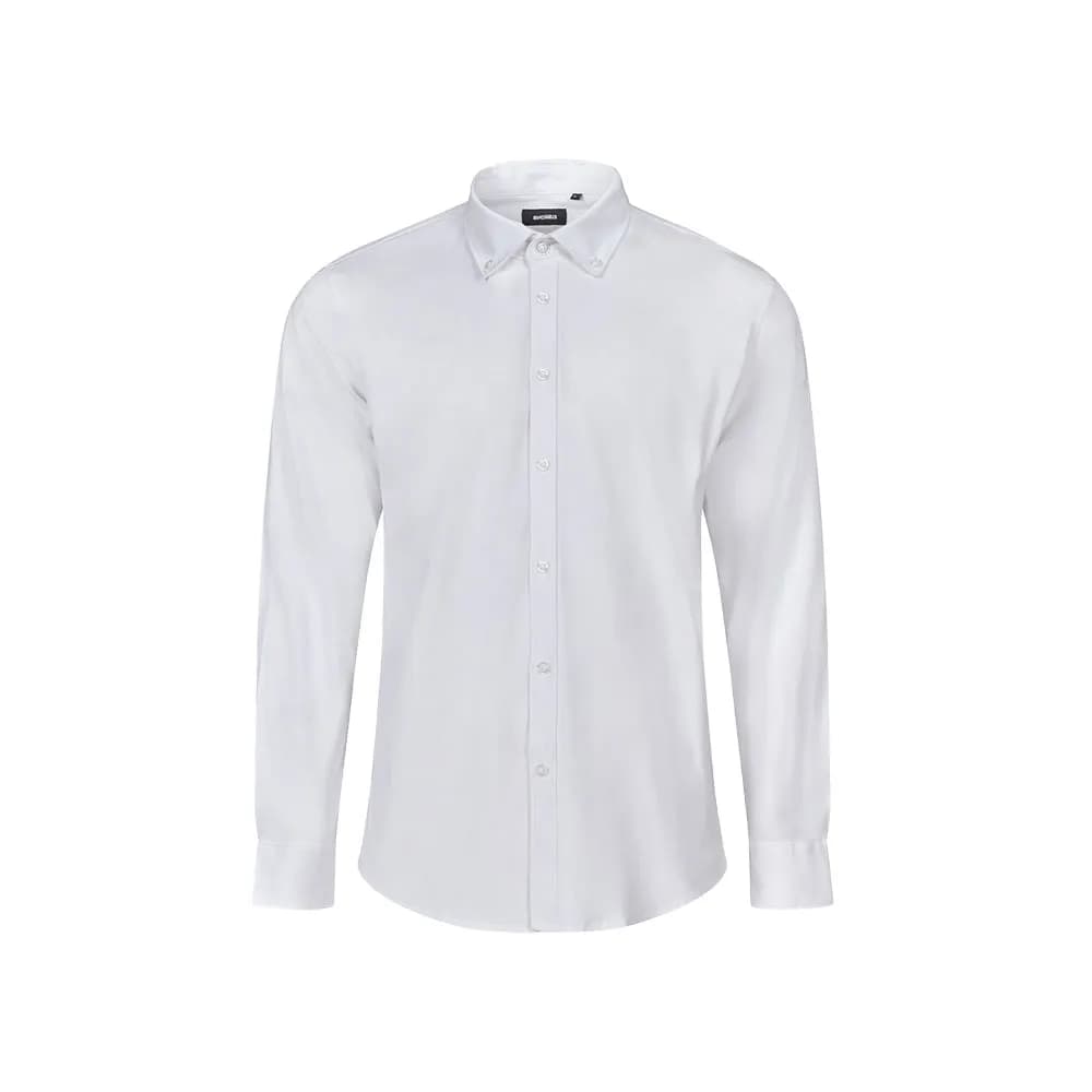 Hemd Oxford (180 g/m²) für Herren, aus Baumwolle (50 %), Polyester (45 %) und Elasthan (5 %) - VL PRITHVI MAN - Weiß