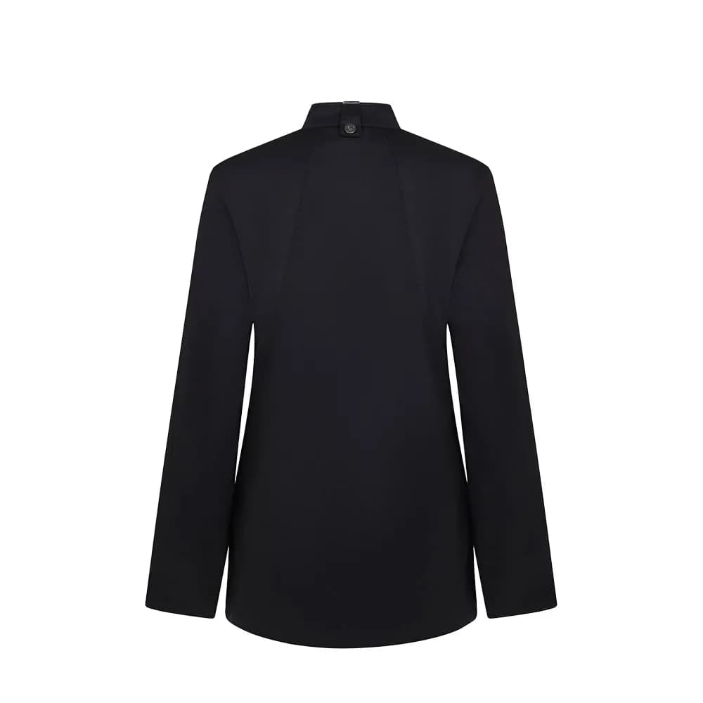 Kochjacke für Damen (190 g/m²), aus Baumwolle (35 %) und recyceltem Polyester (65 %) - VL THOTH - Schwarz
