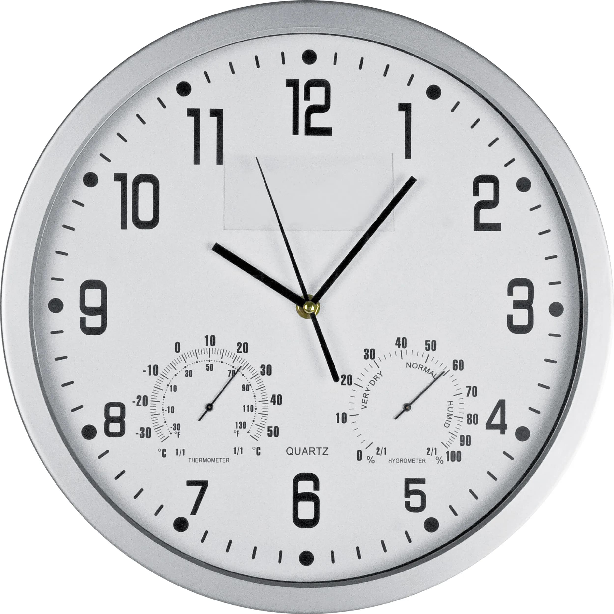 Wanduhr mit Hygro - und Thermometer MALCOLM - weiss