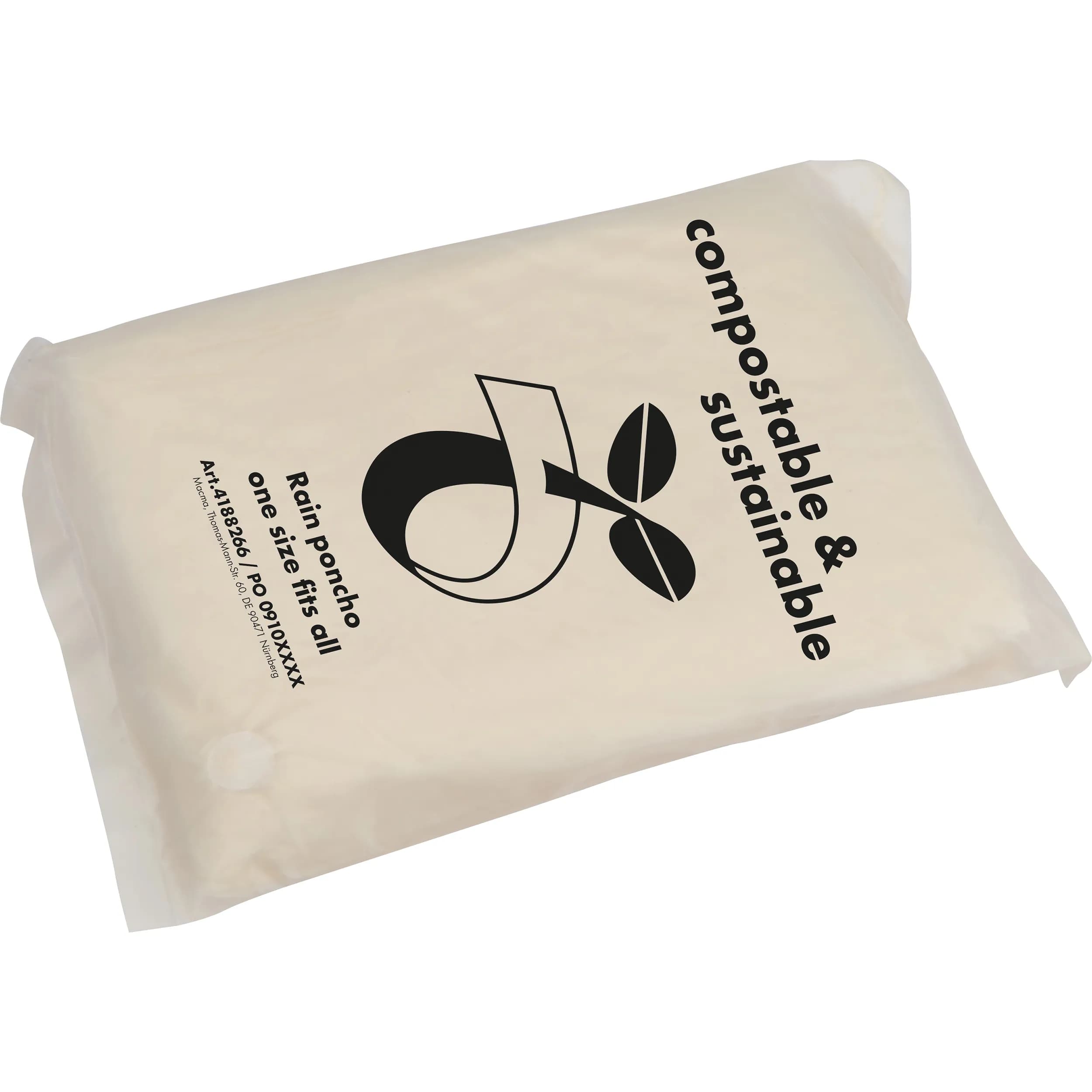 Regenponcho aus PLA in einer Tragetasche DAVIDE - transparent