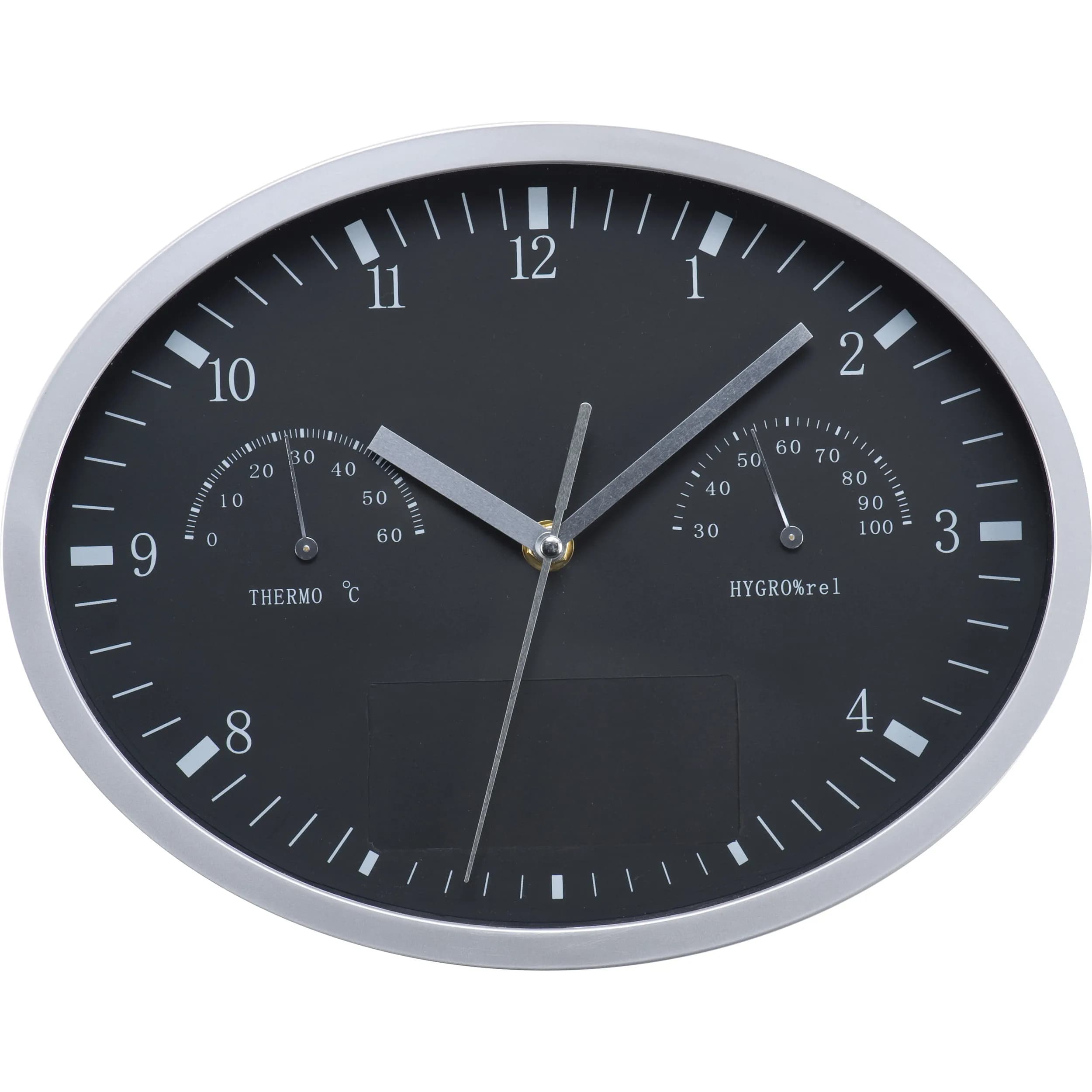 Wanduhr mit Hygro- und Thermometer HENRY - schwarz