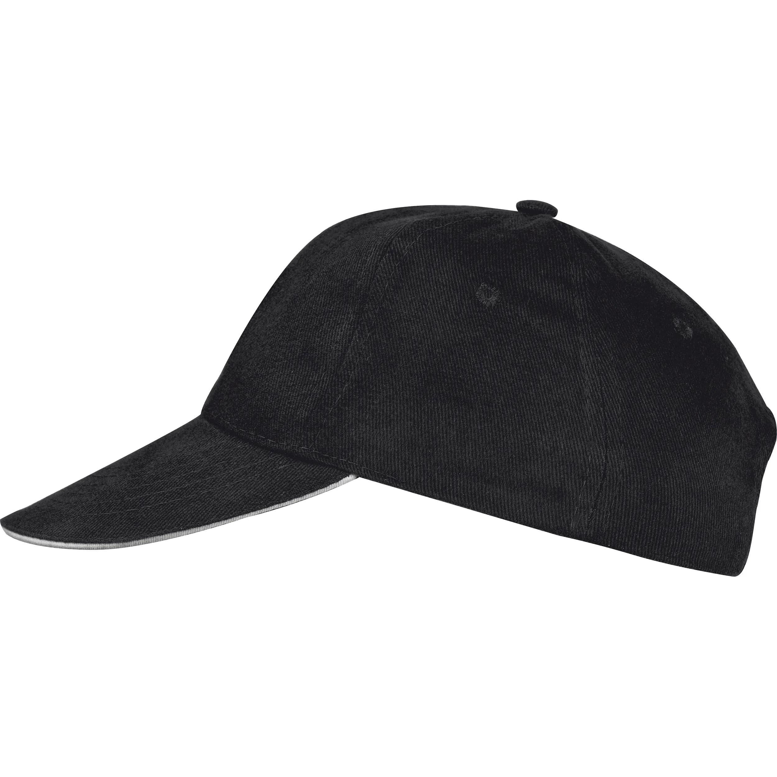 6 Panel Sandwich Baseball Cap CURTIS - schwarz